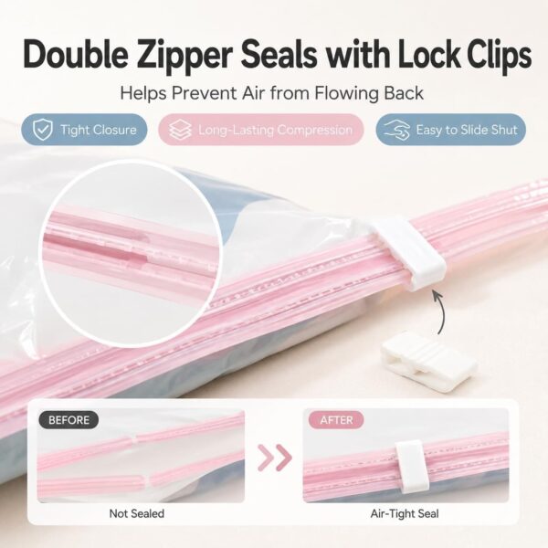 3 PACK No-Pump Vacuum Storage Bags-Free Shipping
