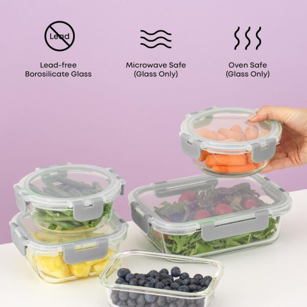 24pc Borosilicate Glass Storage Containers with Lids