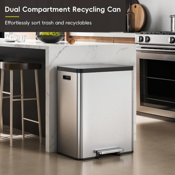 71WgNpzv5zL._SL1500_ EKO EcoCasa II 36L+24L Dual Trash Can with Recycle Bin