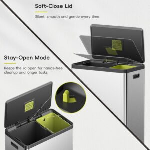 81jA-fUigOL._SL1500_ EKO EcoCasa II 36L+24L Dual Trash Can with Recycle Bin