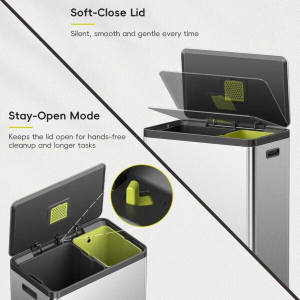 81jA-fUigOL._SL1500_ EKO EcoCasa II 36L+24L Dual Trash Can with Recycle Bin